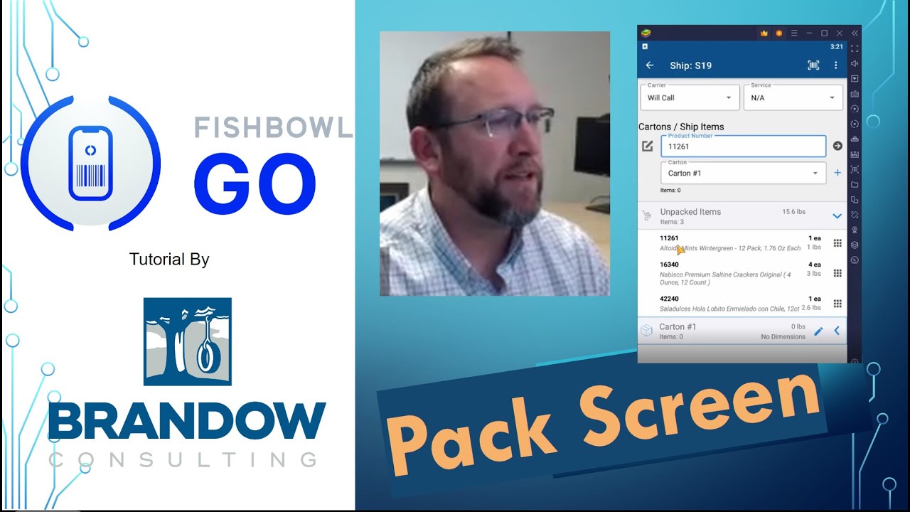 Fishbowl Mobile WMS Packing screen tutorial YouTube