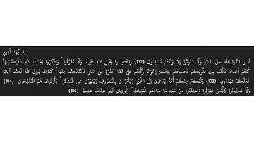 سوره آل عمران ( ١٠٢ - ١٠٥ )