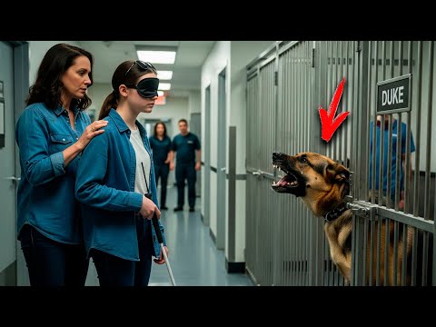 فتاة عمياء التقت بكلب بوليسي مخيف فأبكتها