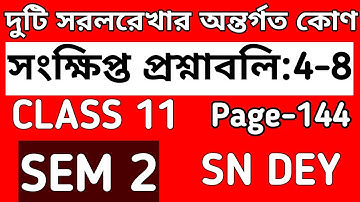 angle between two straight lines class 11, straight line class 11, sn dey, 2nd semester