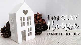 Easy Clay House Candle Holder  Air Dry Clay Tutorial