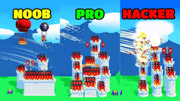Archery Bastions: Castle War Gameplay - NOOB vs PRO vs HACKER (iOS/Android)