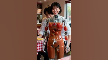 Ketchup Sauce Dispenser Robot, in Service #futuristic #robot #technology #humanoid #AI
