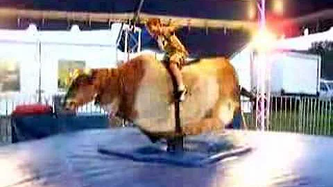 8 Year Old Rides Mechanical Bull