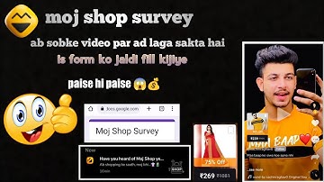How to moj shop survey || ab hamare video per bhi yah feature lag sakta hai , so happy 😊