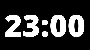 23 Minute Countdown Timer With Alarm (Black Background, No Music, No Sound)