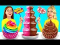 Chocolate Fountain Challenge | 100 Layers of Chocolate Food by RATATA COOL