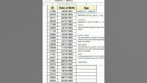 how to calculate age from date of birth in MS-Excel