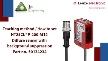 Teaching method/How to set HT25CI/4P-200-M12 Diffuse sensor / background suppression Part no50134234