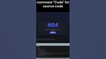 Modern 404 Error Page UI | HTML CSS Only | Comment "Code" for Source  #coding #webdev  #trending