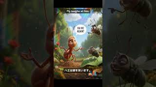 The Ant and the Fly 🇯🇵 Learn Japanese with English subtitles 英語字幕付きで日本語を学ぶ #Shorts #Viralshorts