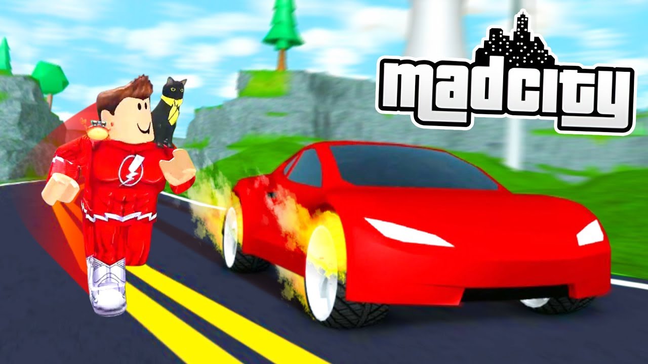 Mad City Roadster Vs Hotrod Superhero Roblox Youtube