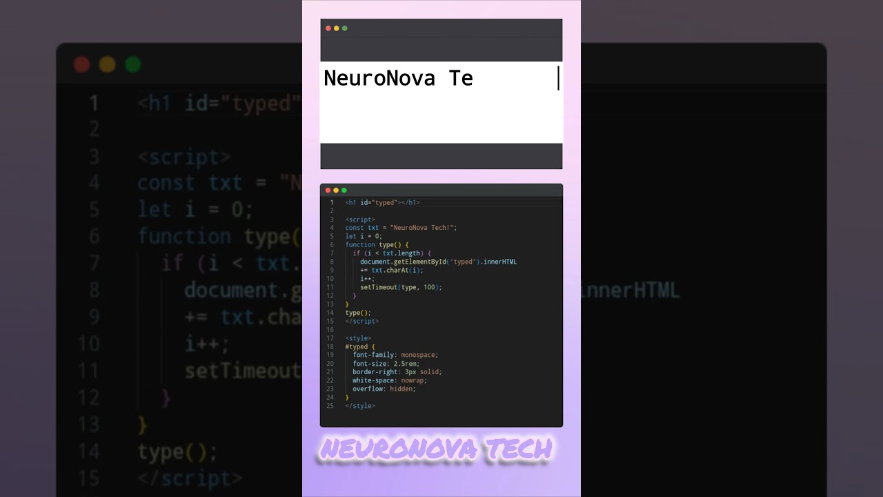⌨️ Hypnotic Typing Text Animation using HTML&CSS | Eye-Catching Typewriter Effect🌀 #cssmagic #shorts