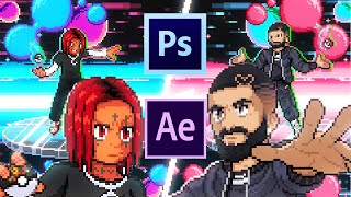 Create Animated Pixel Visualizers / Music Videos / Animations Pokemon Style | Adobe Ps / Ae Tutorial screenshot 2