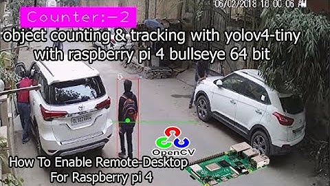 raspberry pi 4 people counting | yolov4-tiny object detection and object tracking | opencv python