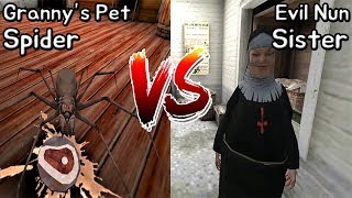 Granny's Pet Spider vs Evil Nun Sister || Horror Game - 그래니 펫 거미 vs 미친수녀의 여동생