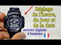 Comment rgler lheure et la date sur une montre digitale franais