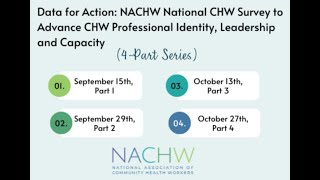 Data for Action – NACHW National CHW Survey Summit Series Part 2 9-29-22
