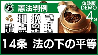 ［14条 法の下の平等］憲法判例 粗挽き論点整理【体験版】［行政書士　受験］