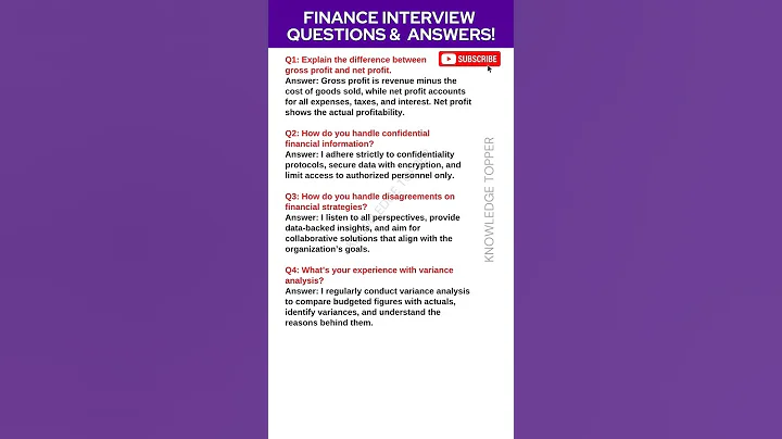 Finance Interview Questions and Answers | Finance Job Interview Questions and Answers