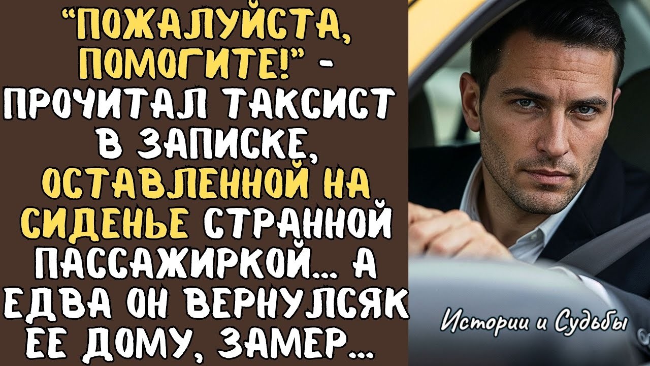 “Пожалуйста, помогите!” - прочитал ТАКСИСТ в записке, оставленной на сиденье ПАССАЖИРКОЙ… А едва он