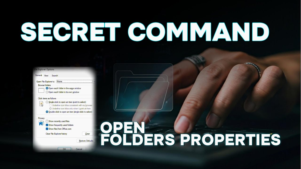Secret RUN Command to Open Folders Properties in Windows 10 or 11 - YouTube