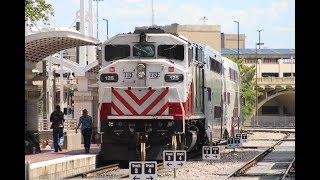 Passenger and freight trains at Dallas Union Station