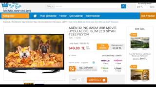 AXEN 32 İNÇ 82CM USB MOVİE UYDU ALICILI SLİM LED SİYAH TELEVİZYON