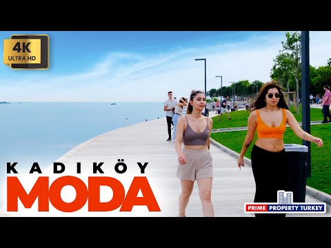 Istanbul Kadıköy Moda Sahil Coastal Walking Tour - 4K Ultra HD | Prime Walks Ep.3