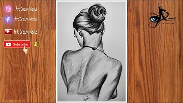 How to draw a girl backside easy step by step || girl sketch  simple pencil drawing