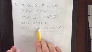 Example of vector projections