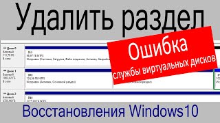 Ошибка службы виртуальных дисков при удалении раздела восстановления Windows 10 - Windows RE