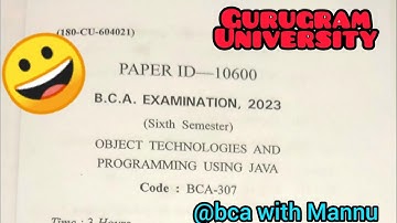 Object Technology And Programming Using Java ||Questions Paper 2023|| @BCAwithMannu