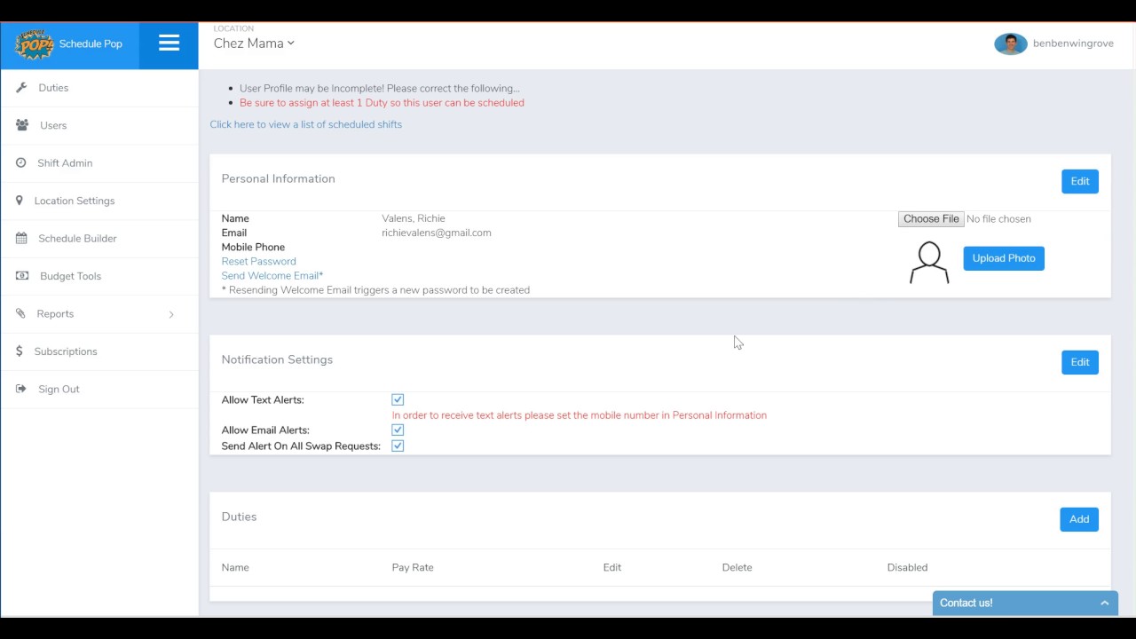 SCHEDULEPOP SIGN IN visual data 6