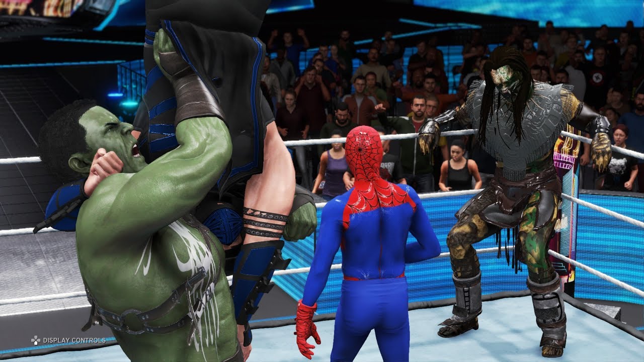 WWE 2K20 - Spiderman vs. Hulk Warrior vs. Predator vs. Sub-Zero - Marvel Legends, Epic Battle 💯