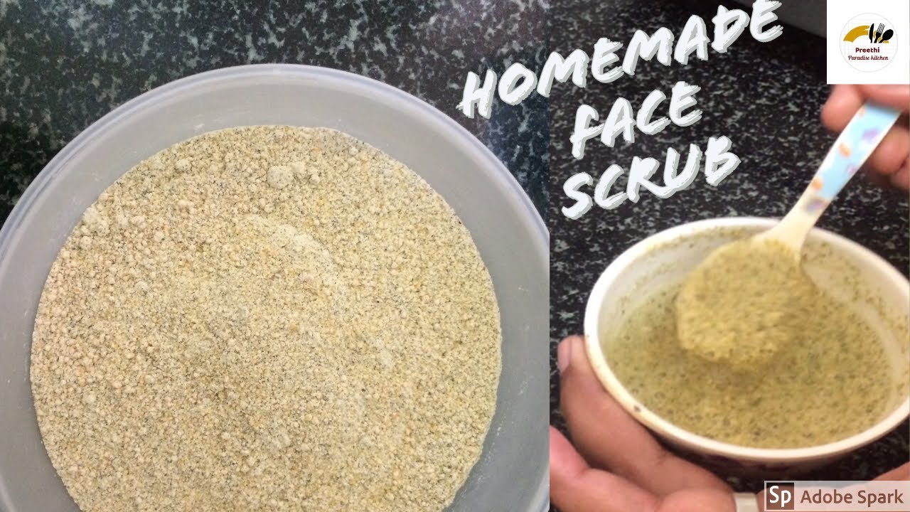 Homemade face scrub helps softening and toning your skin,How to make in