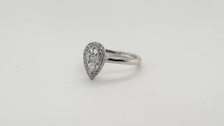 18ct White Gold Pear Shaped Cluster Diamond Ring 0.52ct - 01050287 | Johnsons Jewellers