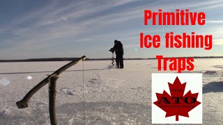 How to make primitive ice fishing lines.