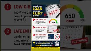 🚨 Loan Reject Hone Ke 3 Bade Reasons!Aap bhi ye mistakes kar rahe ho? 😳❌ Low CIBIL❌ Late EMI❌