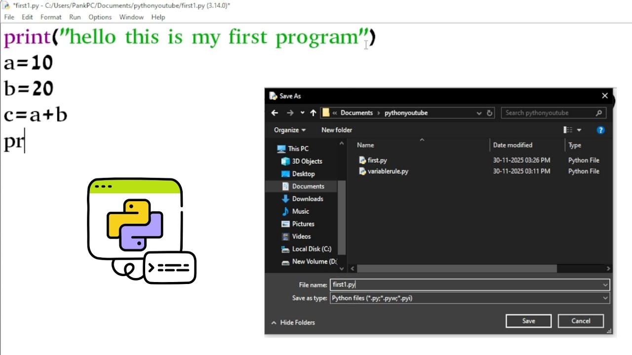 Lec 4.1 - Create and Run First Python Program - Start coding with PYTHON in Data Analytics