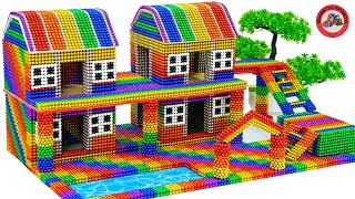 DIY - Construye una villa doble con una colorida escalera exterior con una bola magnética
