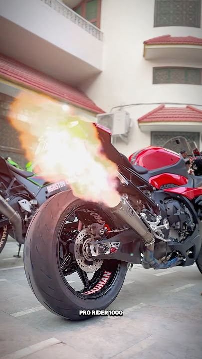 Bmw s1000rr pro cold start😍 crazy  flames coming out from full titanium arrow full system exhaust♥️