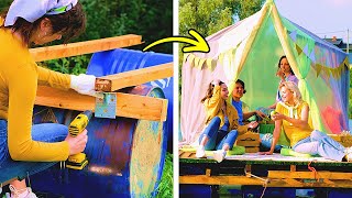 DIY BOAT FOR A PARTY WITH FRIENDS and 10 Backyard Crafts