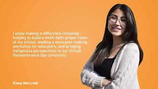 Kiana Mercredi, 2022 Ingenium-NSERC STEAM Horizon Award Winner