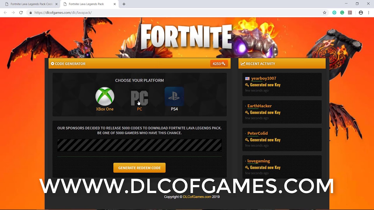 Fortnite Lava Legends Pack Code Free Download - Xbox ONE ...