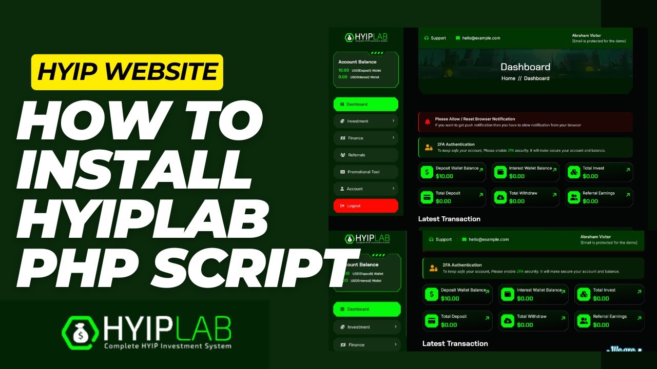 HYIPLAB - Complete HYIP Investment System (Full Setup & Tutorial ...