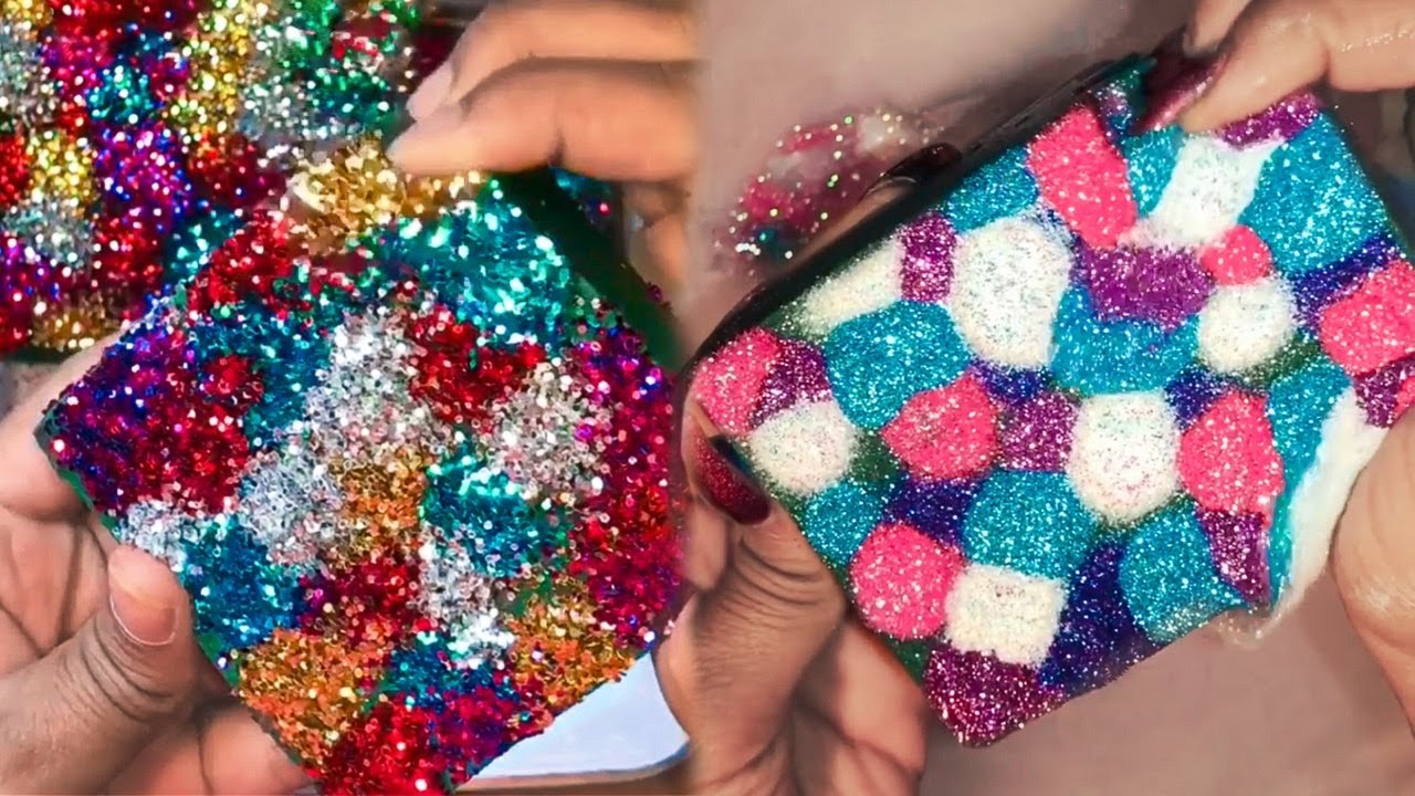 Crushing Soaked Floral Foam With Glitter ASMR YouTube