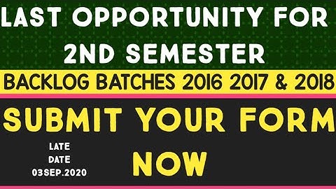 Kashmir university 2nd semester backlog batches 2016 2017 and 2018 examination forms again available