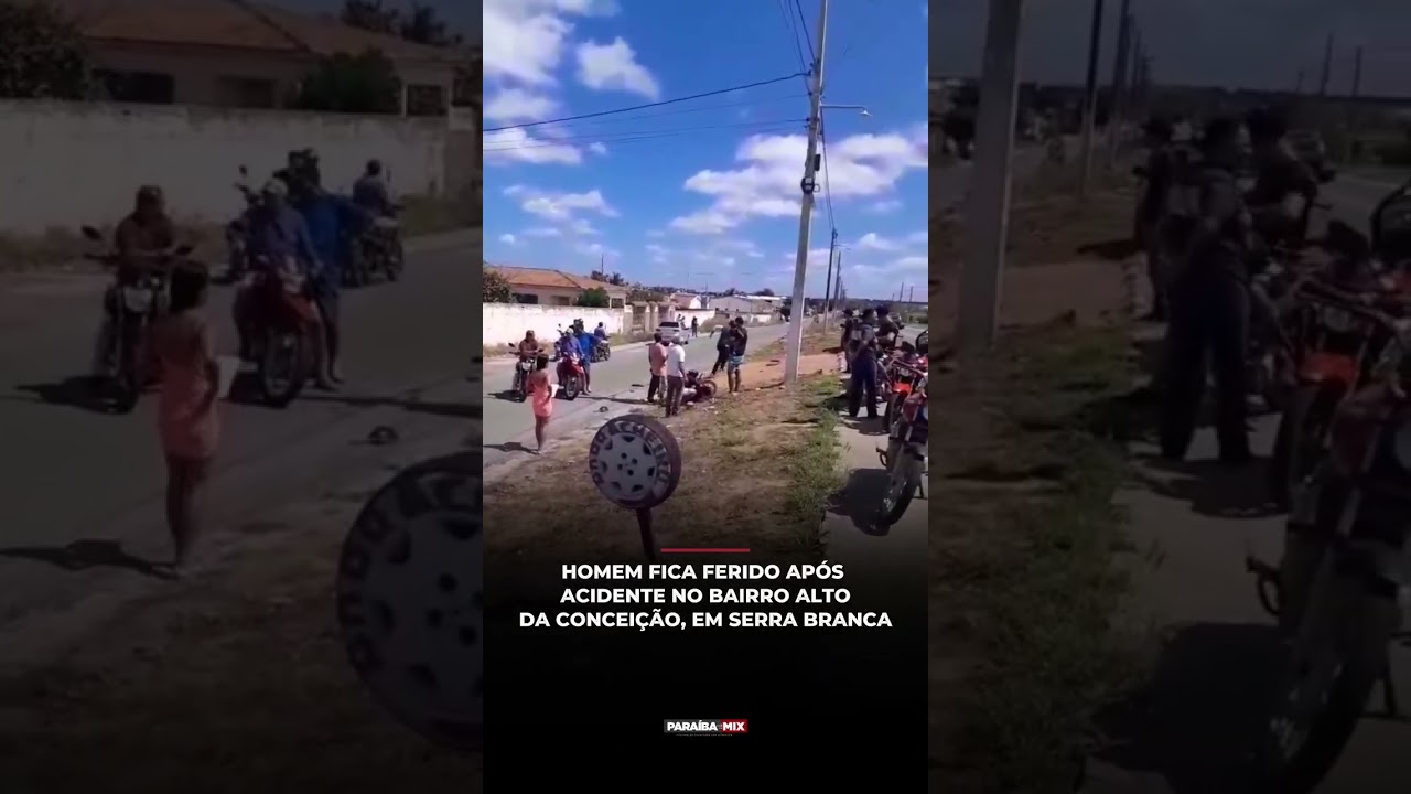 HOMEM FICA FERIDO APÓS ACIDENTE NO BAIRRO ALTO DA CONCEIÇÃO, EM SERRA BRANCA
