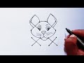 Cat drawing step by step  cat drawing with dots